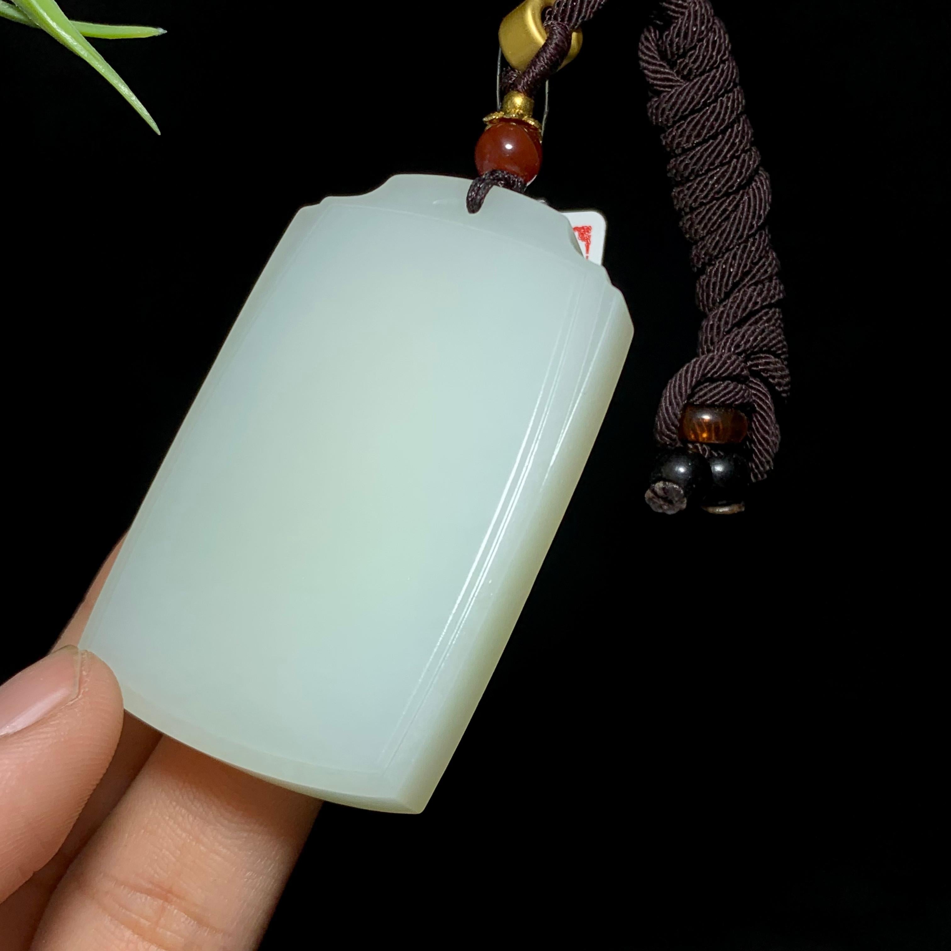 和田白玉平安无事牌（50.0g）