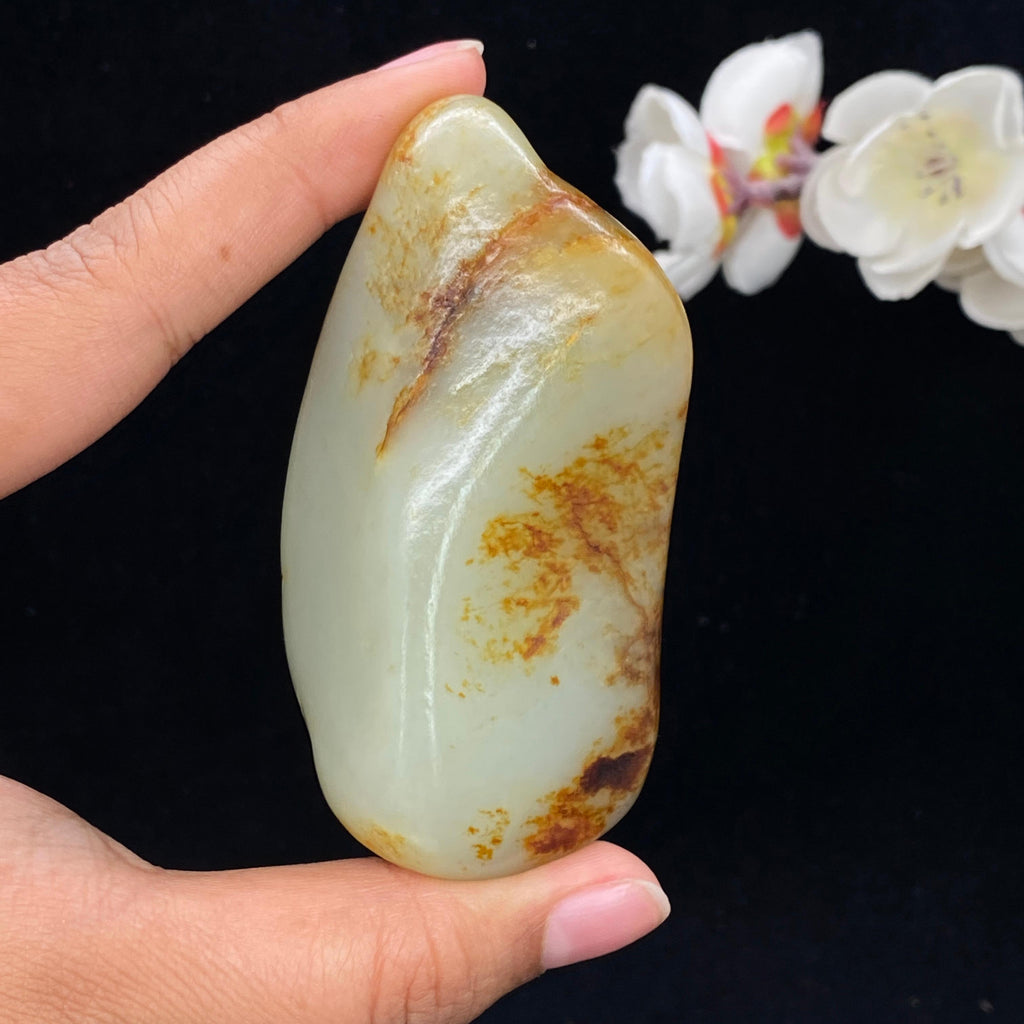 和田玉洒金皮籽料手把件（141.6g）