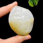 和田玉籽料龙凤呈祥貔貅把件（96.3g）