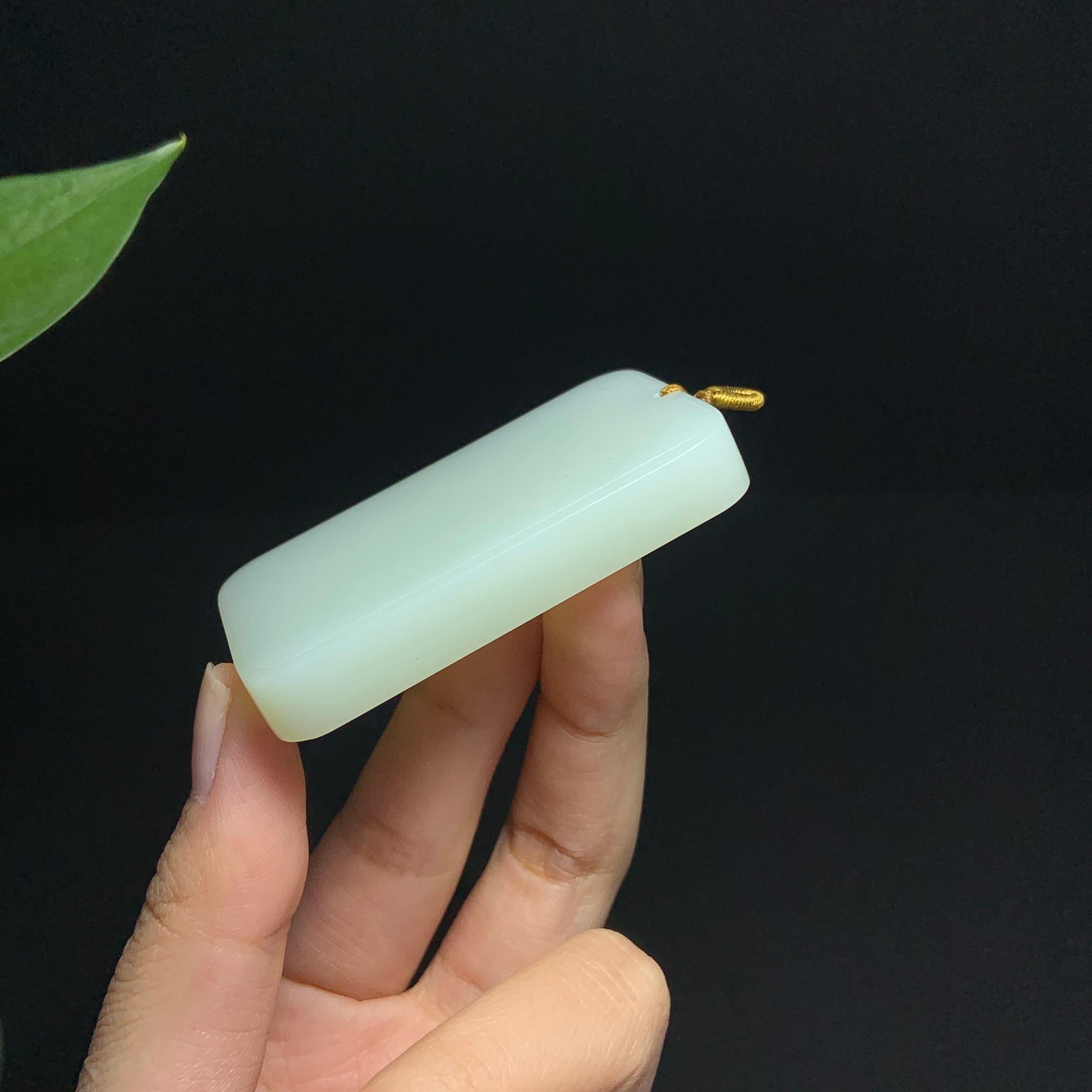 收藏级和田山料白玉无事牌挂件（60.0g）