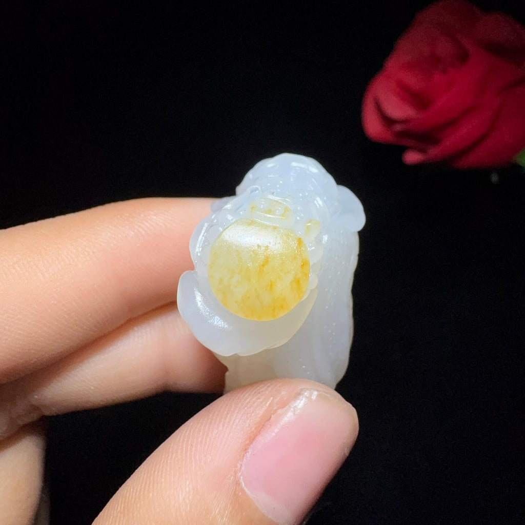 和田玉籽料玉白菜挂件（22.5g）
