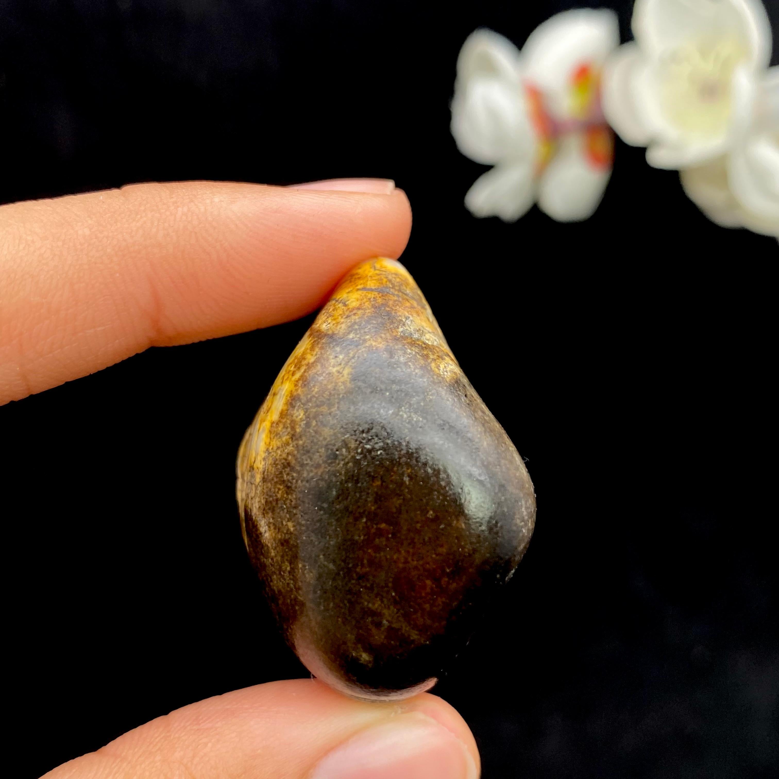 【超值推荐】和田玉黄沁皮籽料原石（45.6g）