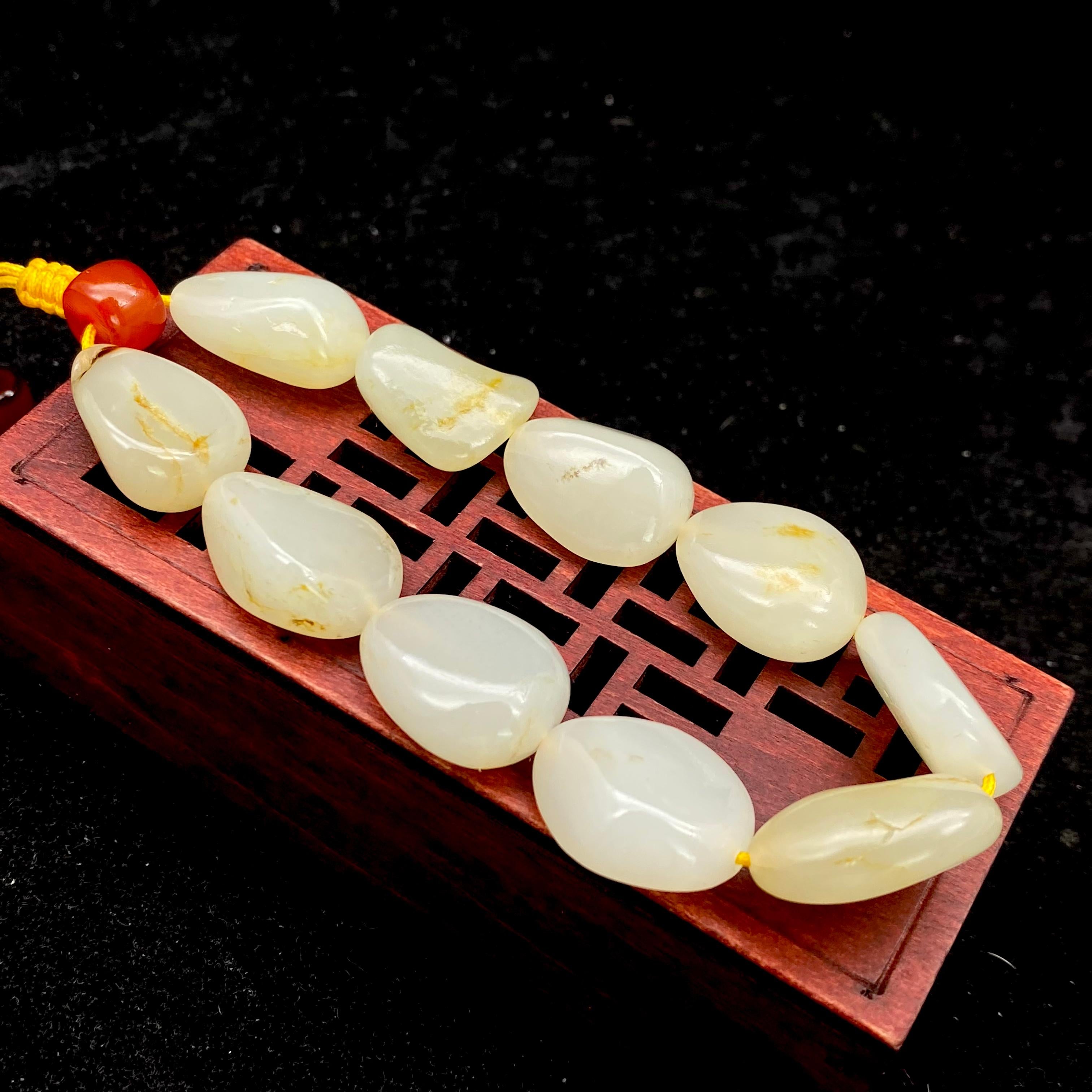 和田玉洒金皮【精品手串】（42.5g）