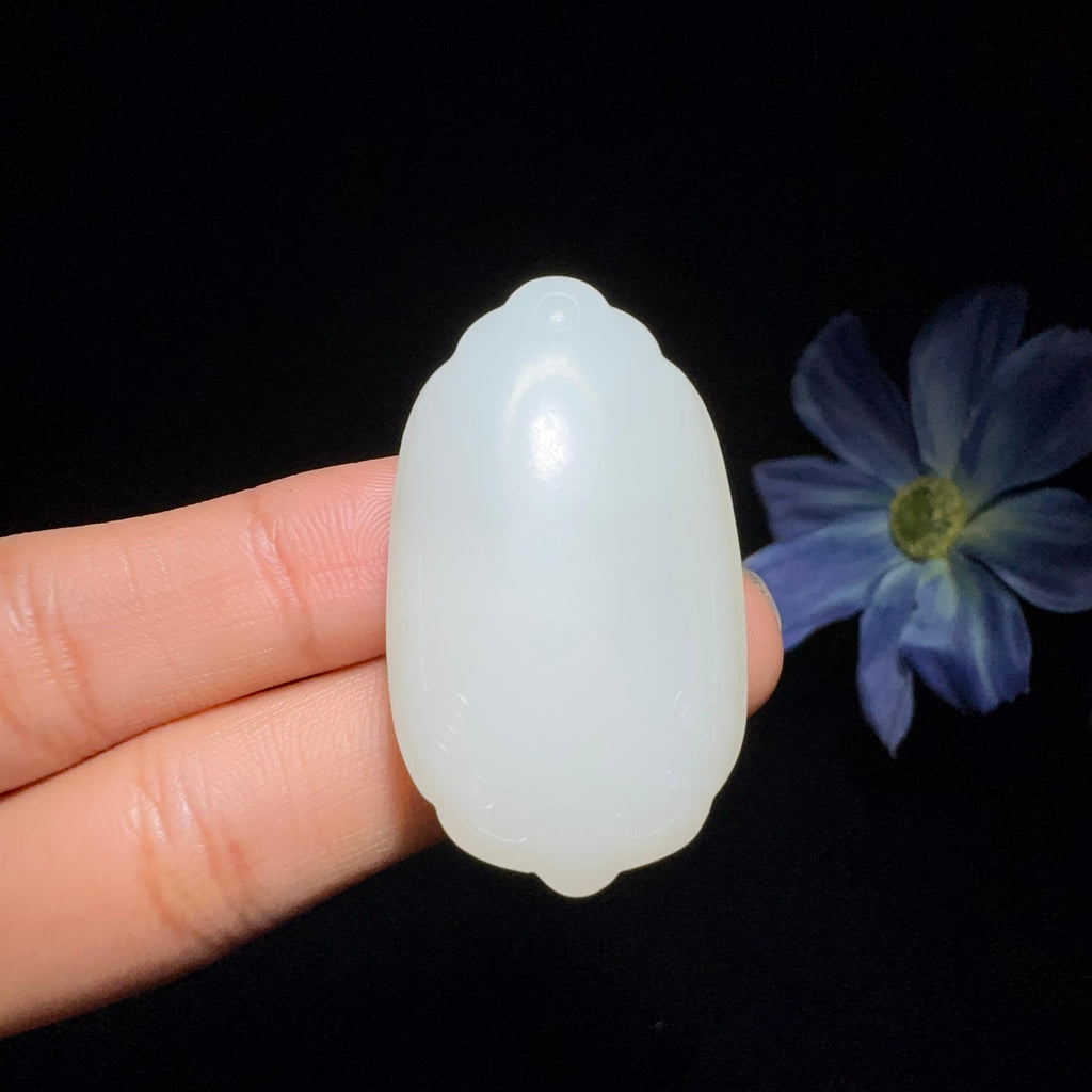 秒杀和田玉白玉平安无事牌（24.2g）