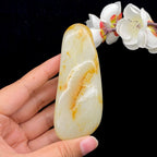 和田玉洒金皮籽料手把件（201.2g）