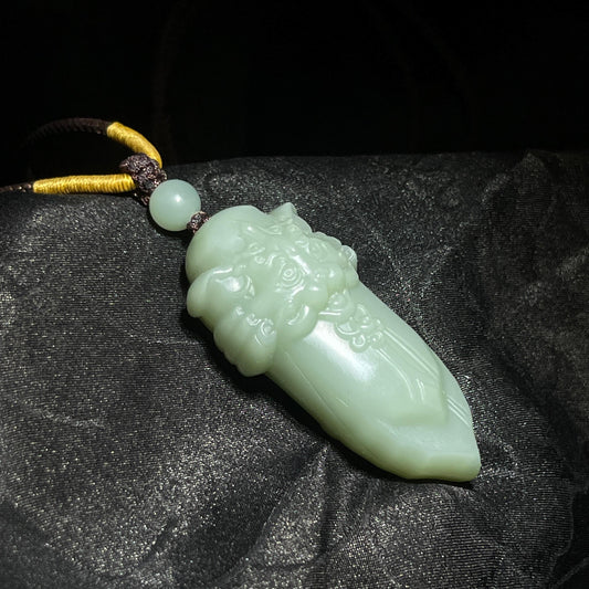 和田玉碧玉粉青瑞兽坠（21.8g）