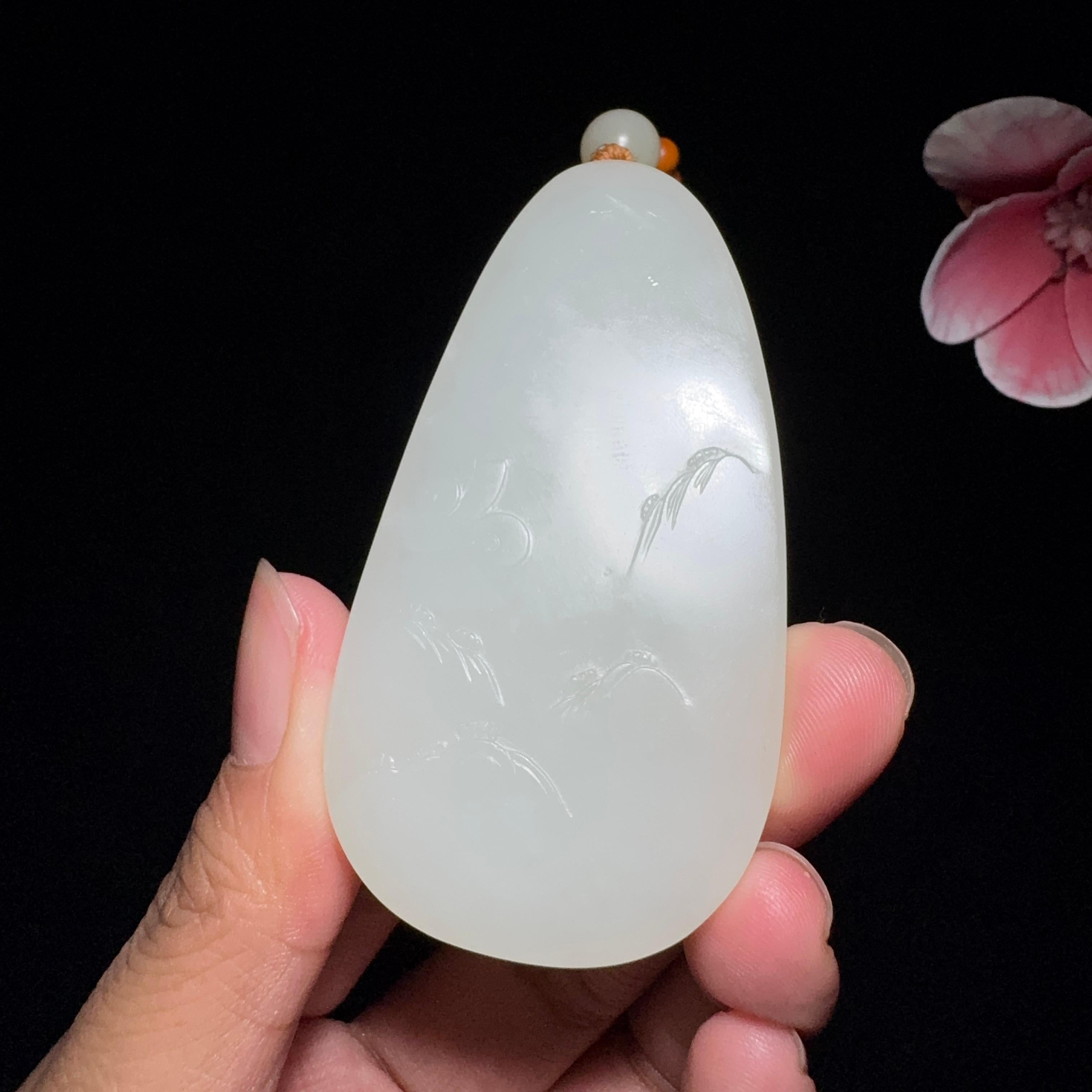 和田玉籽料御龙观音（55.2g）