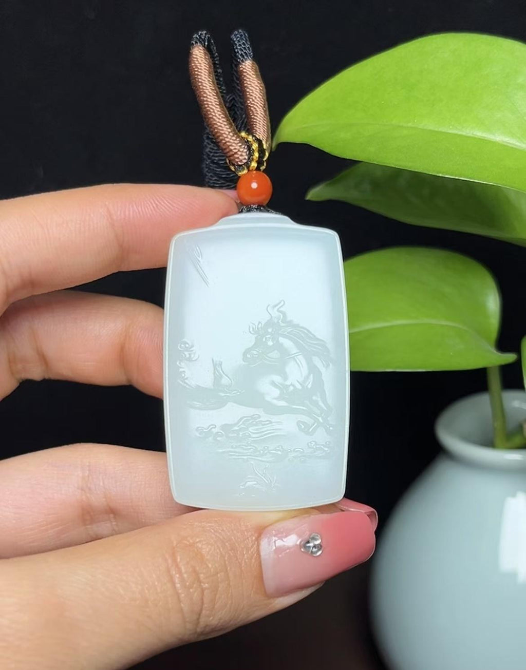 和田羊脂玉马到功成（38.2g）