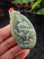 籽料沙枣青观音（35.9g）
