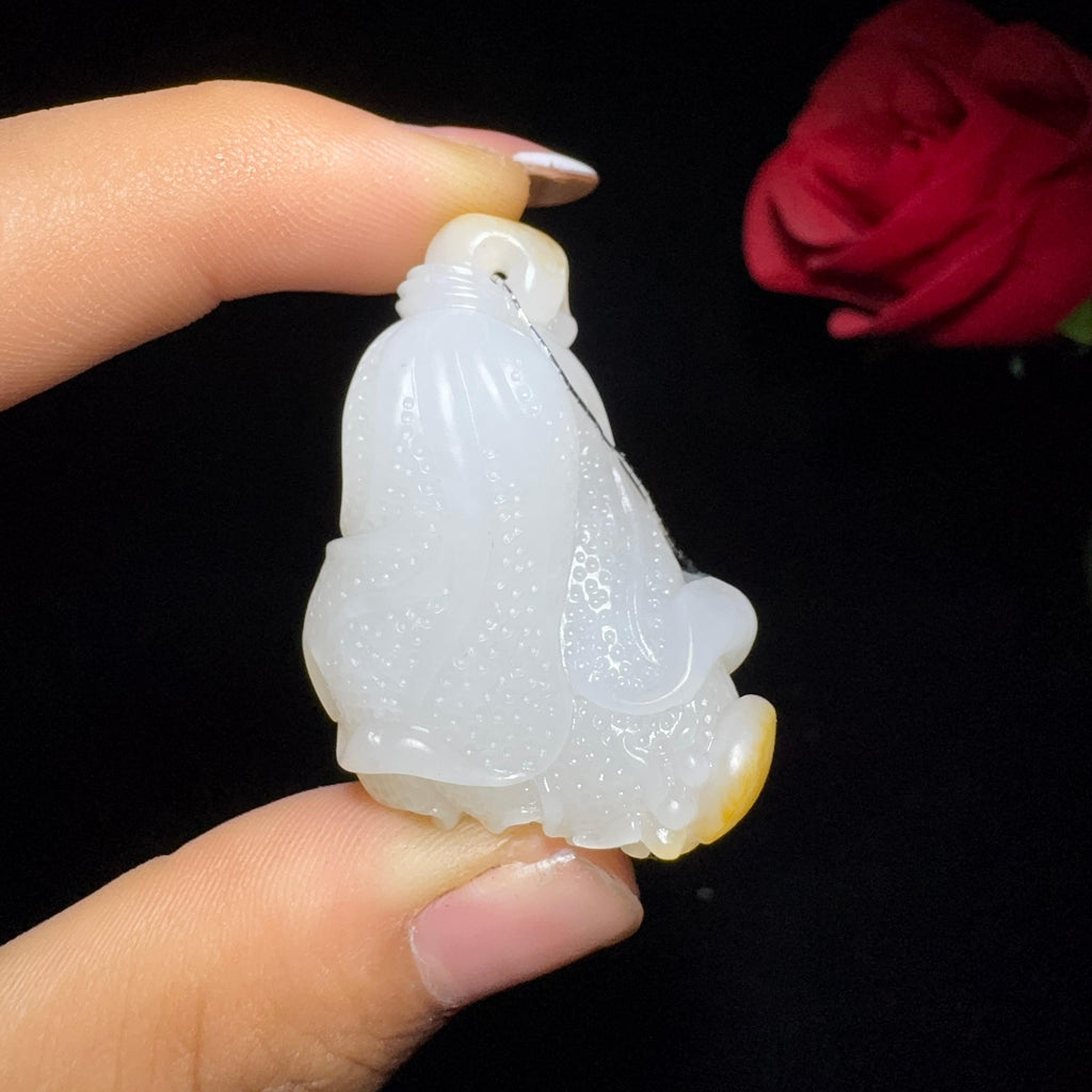 和田玉籽料玉白菜挂件（22.5g）