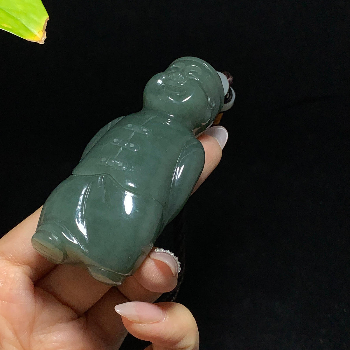 和田山料湖水绿小财主手把件（133.0g）
