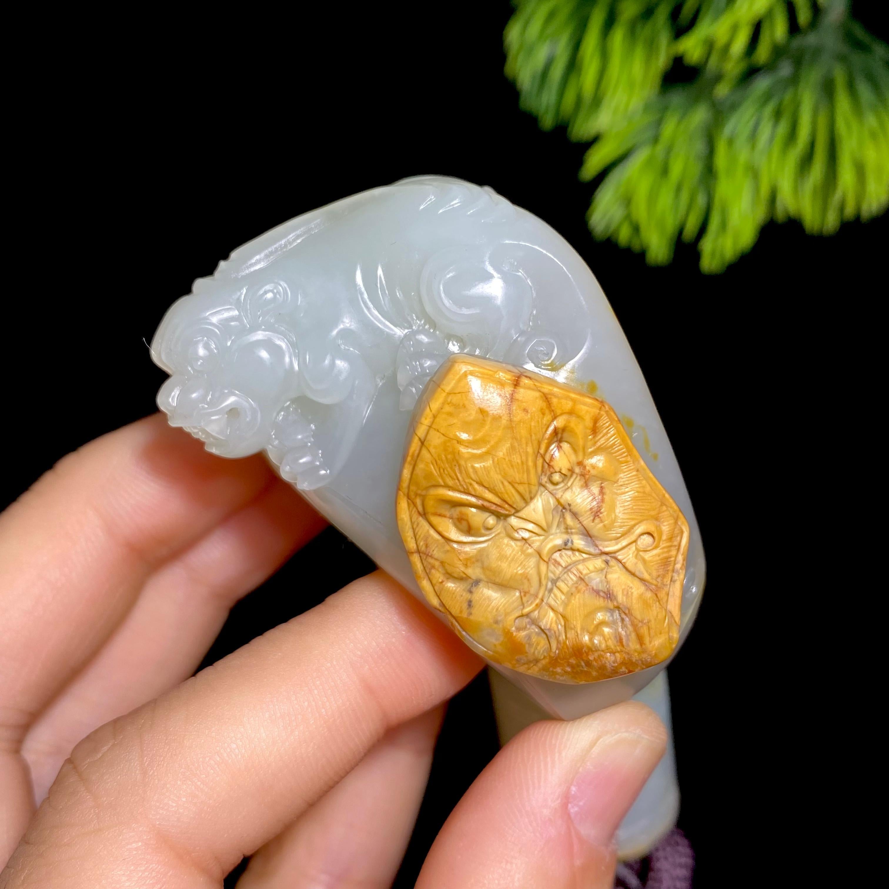 和田玉籽料貔貅（115.0g） – 厚德载玉