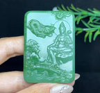 和田玉碧玉双色山水大势至菩萨（65.2g）