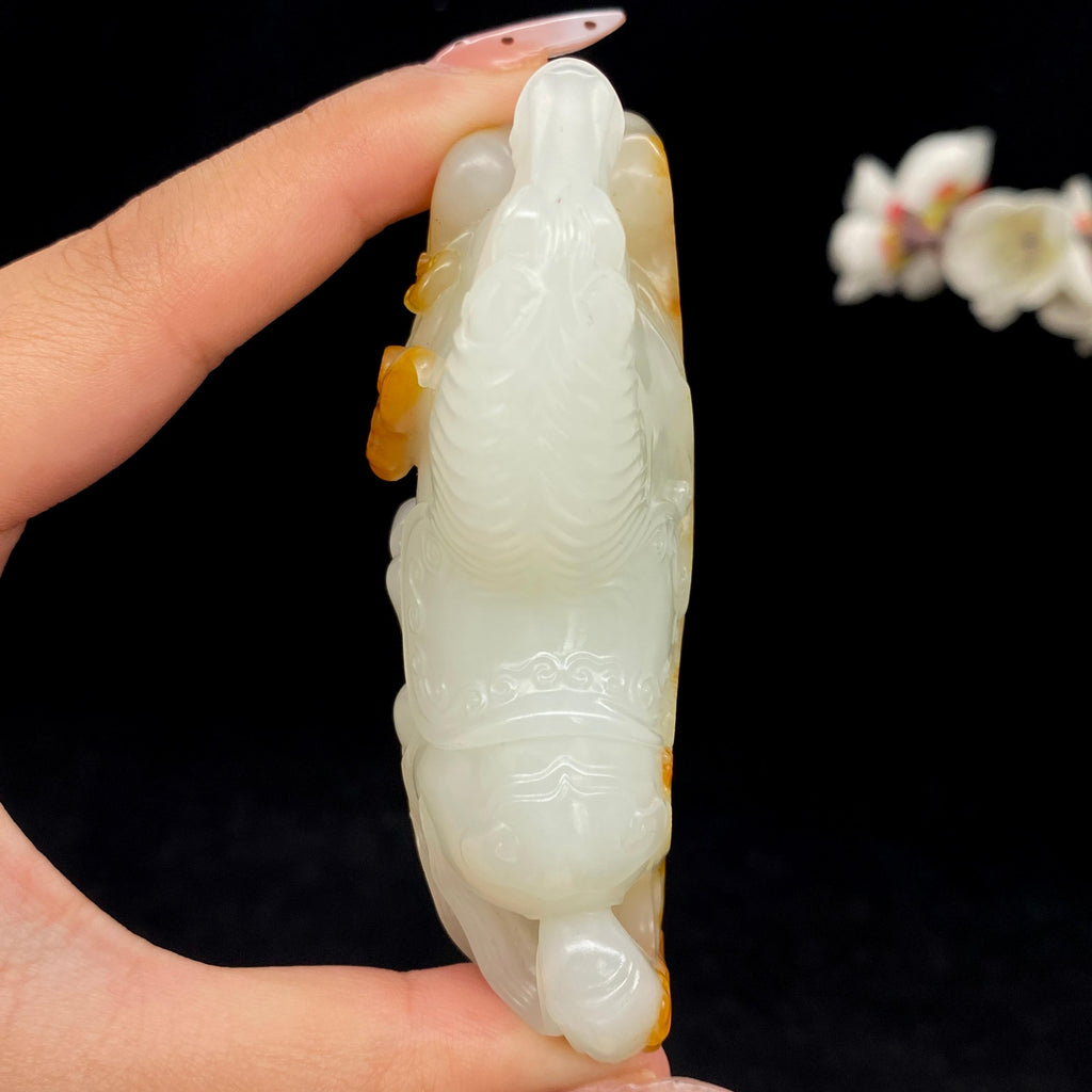 和田玉洒金皮籽料【马】手把件（128.5g）