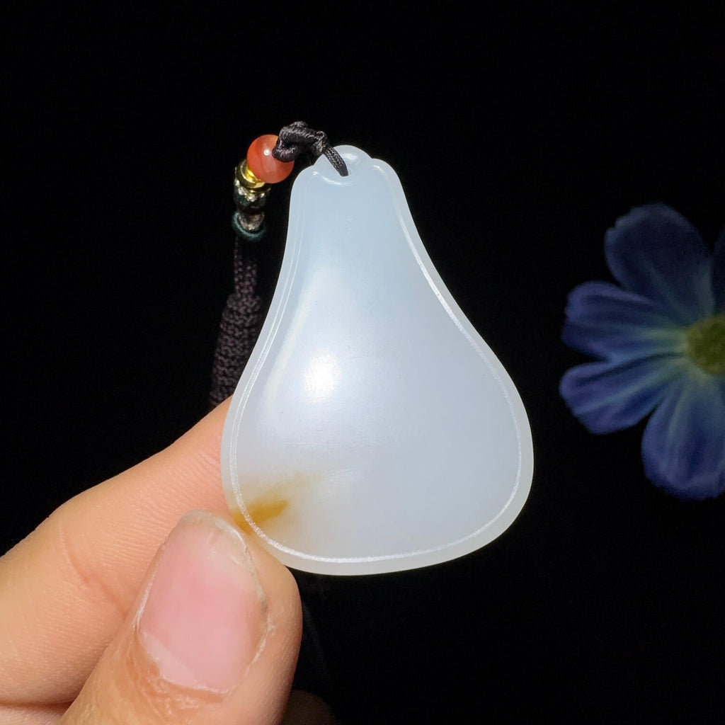 和田玉糖白平安无事牌（18.0g）