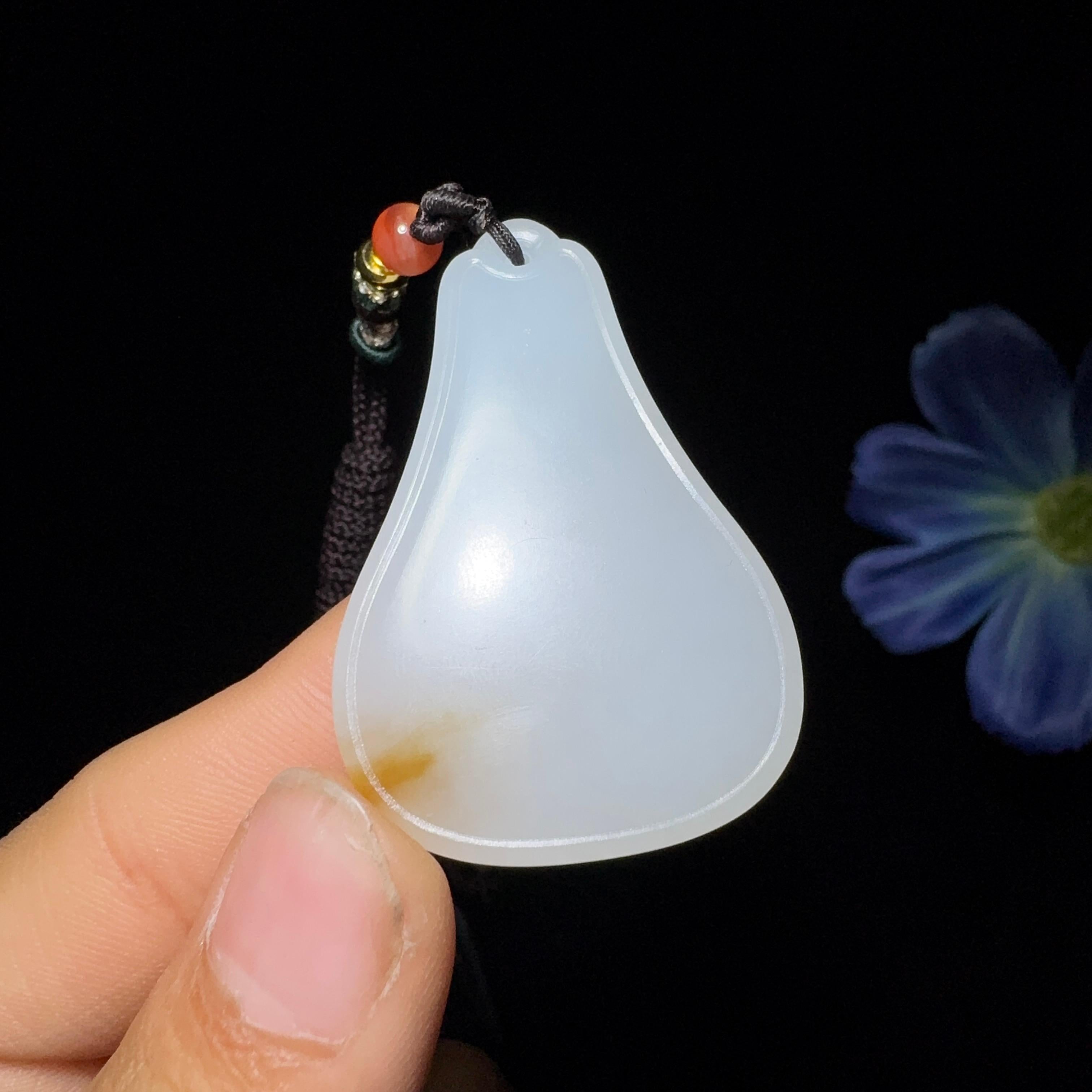 和田玉糖白平安无事牌（18.0g）