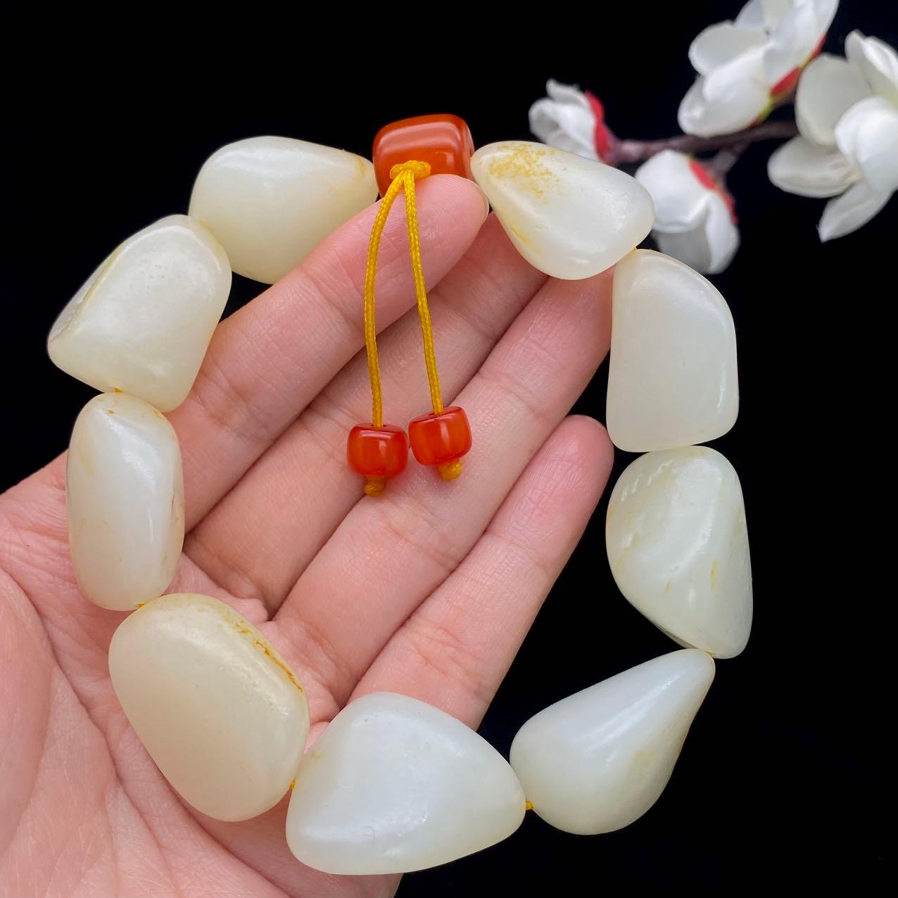和田玉洒金皮【精品手串】（108.1g）