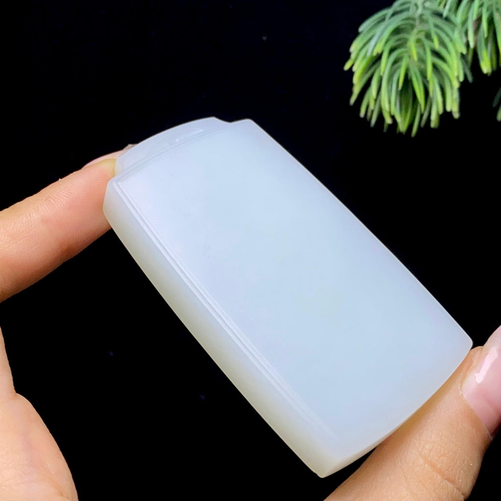 和田玉白玉无事牌（74.4g）