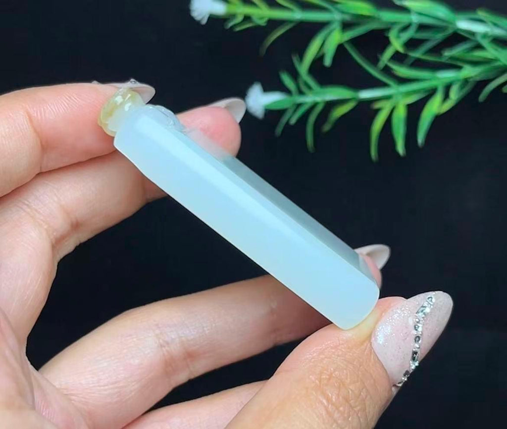 和田玉糖白羊脂白玉府上有龙平安无事牌（44.8g）