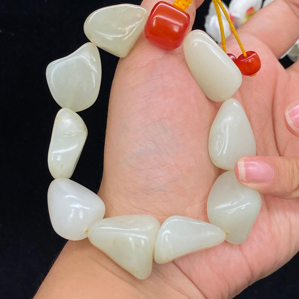 和田玉白玉籽料【精品手串】（83g）