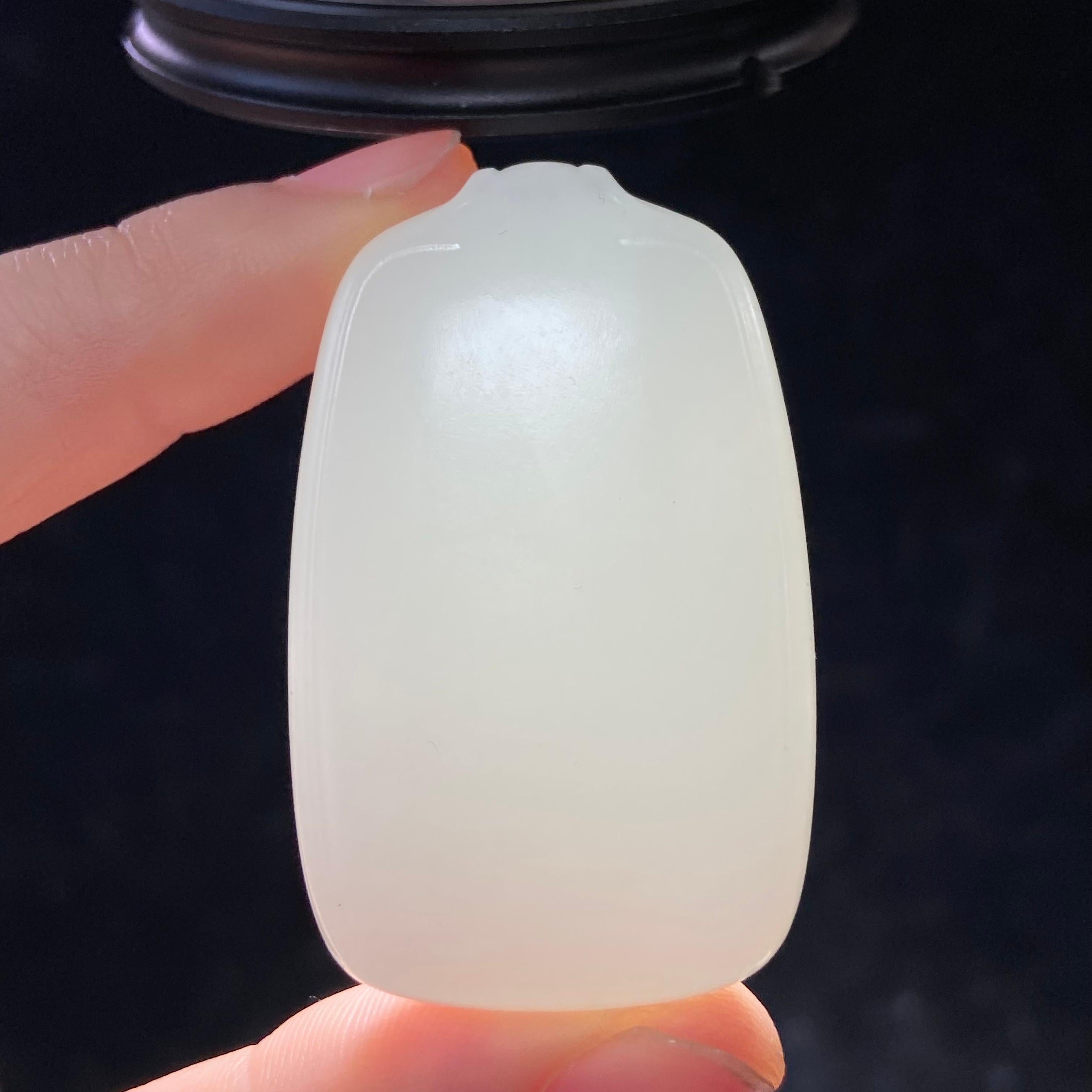 和田玉新疆料白玉无事牌（31.8g）