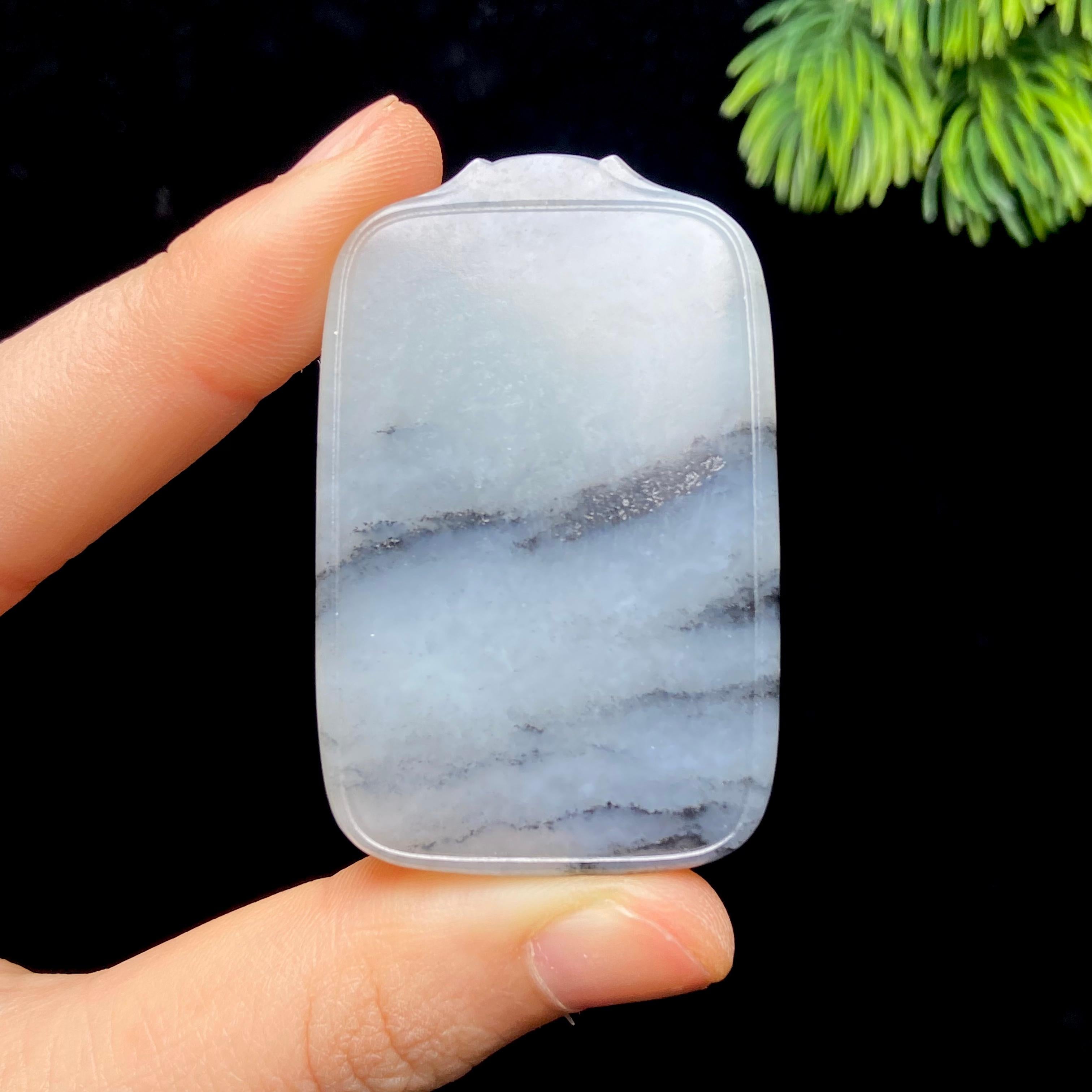 和田玉籽料青花无事牌（30.4g）