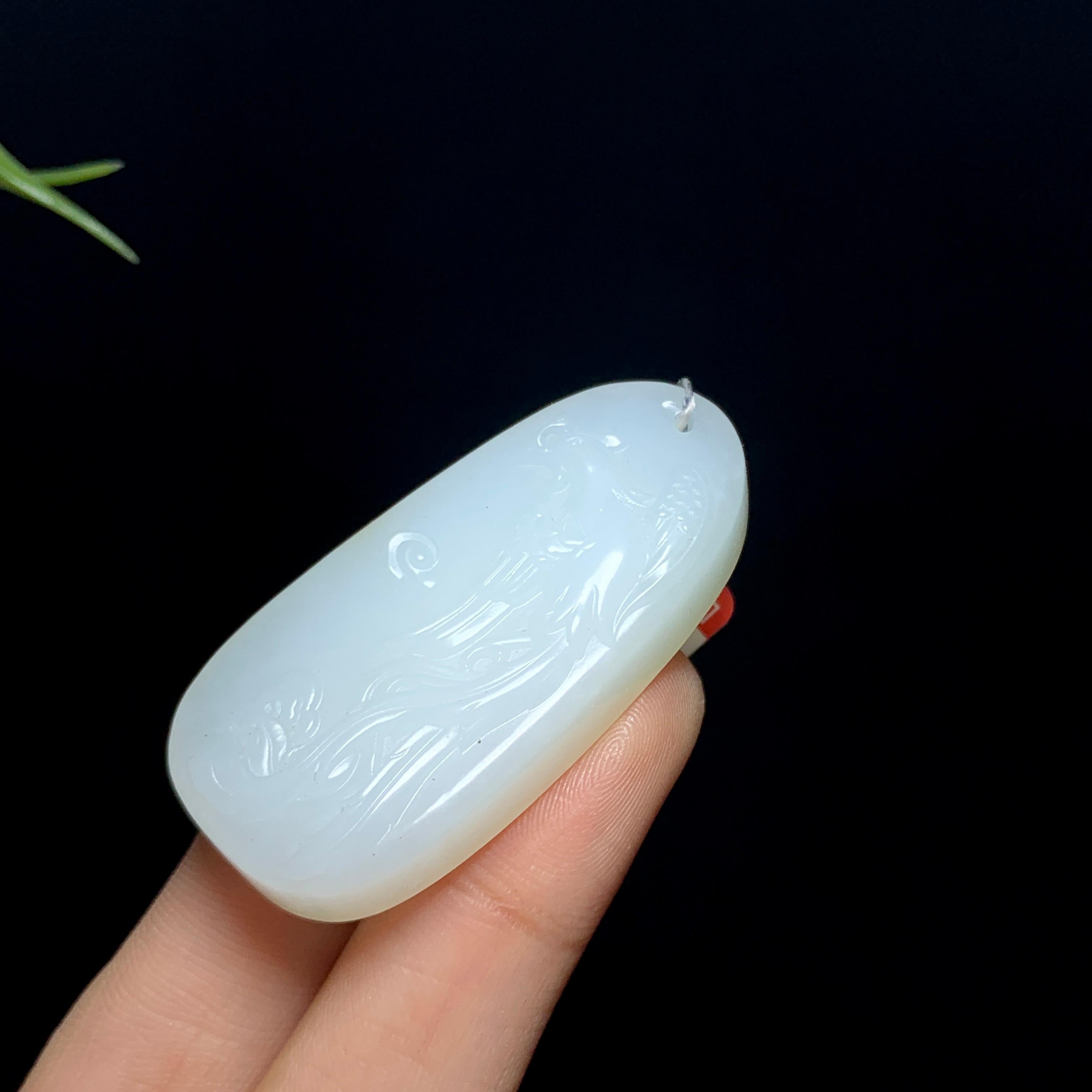 和田山料白玉凤凰挂件（20.5g）