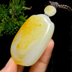 和田玉籽料平安无事牌（52.7g）
