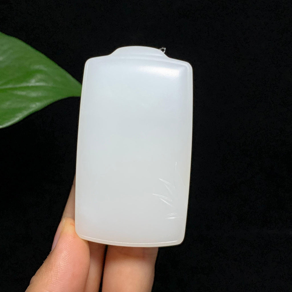 收藏级和田山料羊脂白玉无事牌（72.3g）
