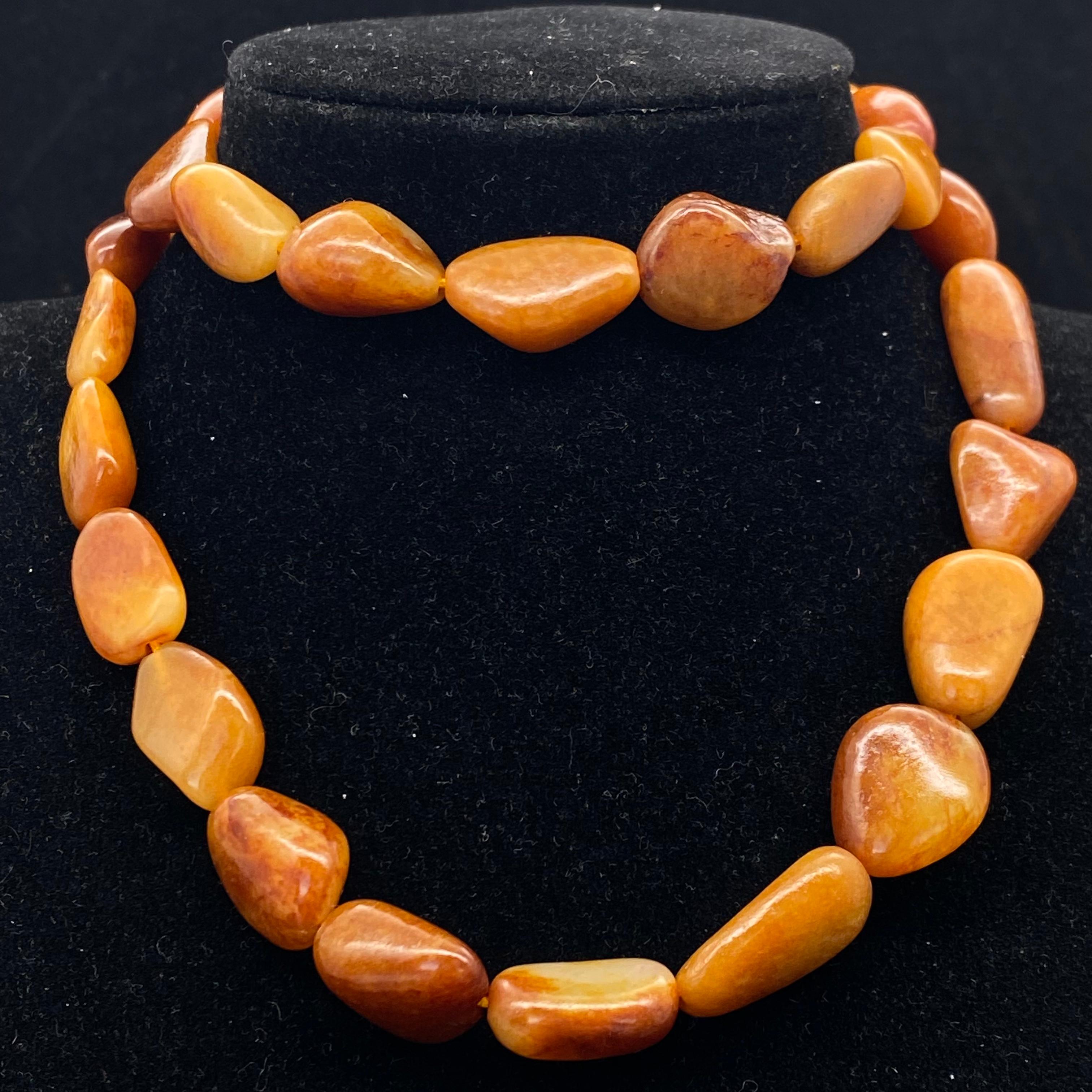 和田玉黄沁皮【精品项链】（96.9g）