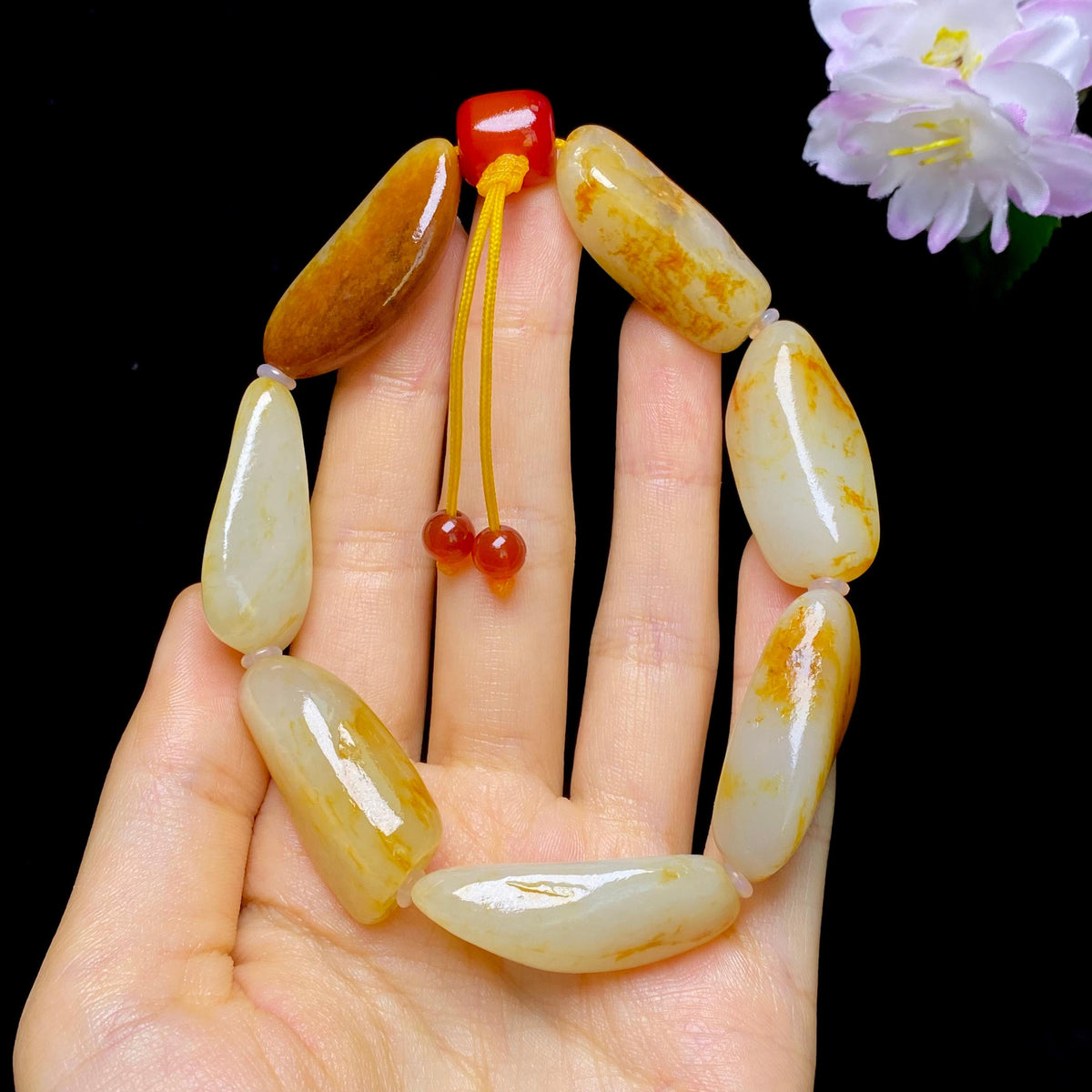 和田玉洒金皮籽料手串（60.33g）