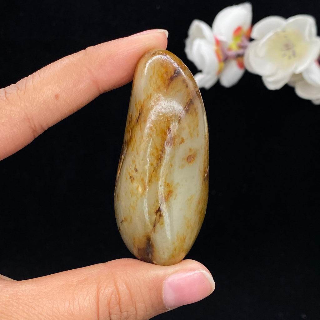 和田玉洒金皮籽料手把件（100g）