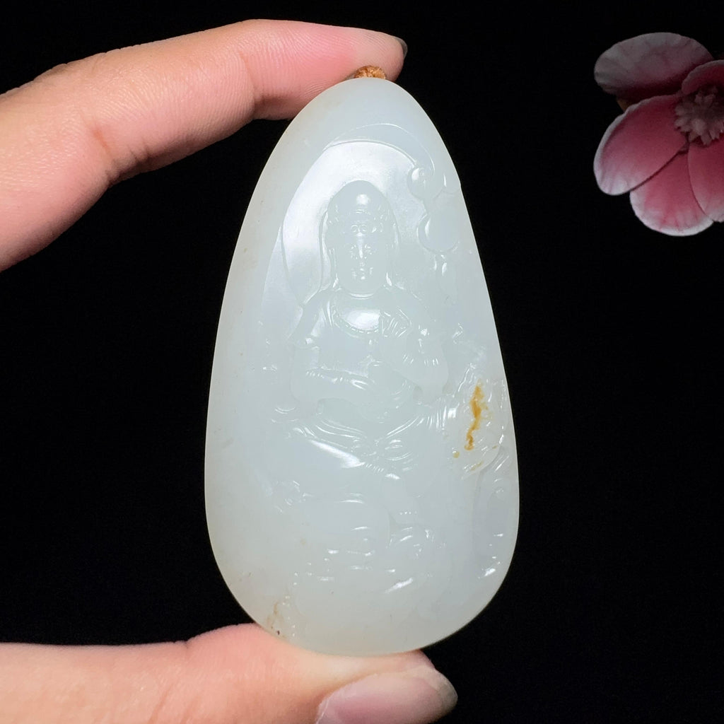 和田玉籽料御龙观音（55.2g）