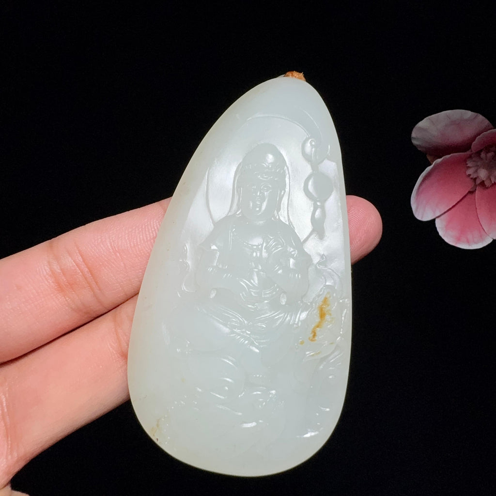 和田玉籽料御龙观音（55.2g）