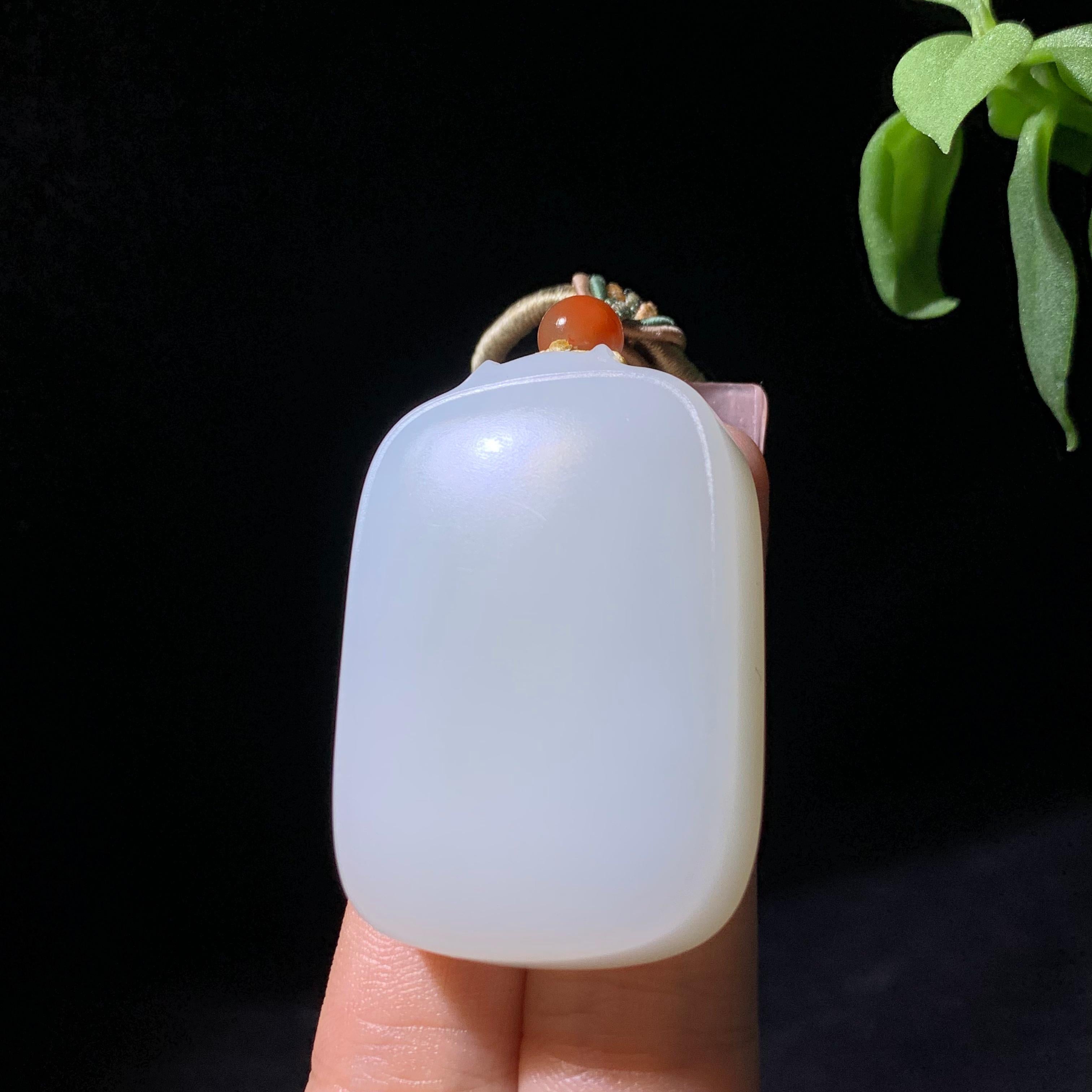 和田山料白玉无事牌挂件（43.0g）