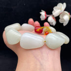 和田玉白玉带洒金皮籽料【精品手串】（79.3g）