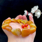 和田玉黄沁皮籽料【精品手串】（62.8g）