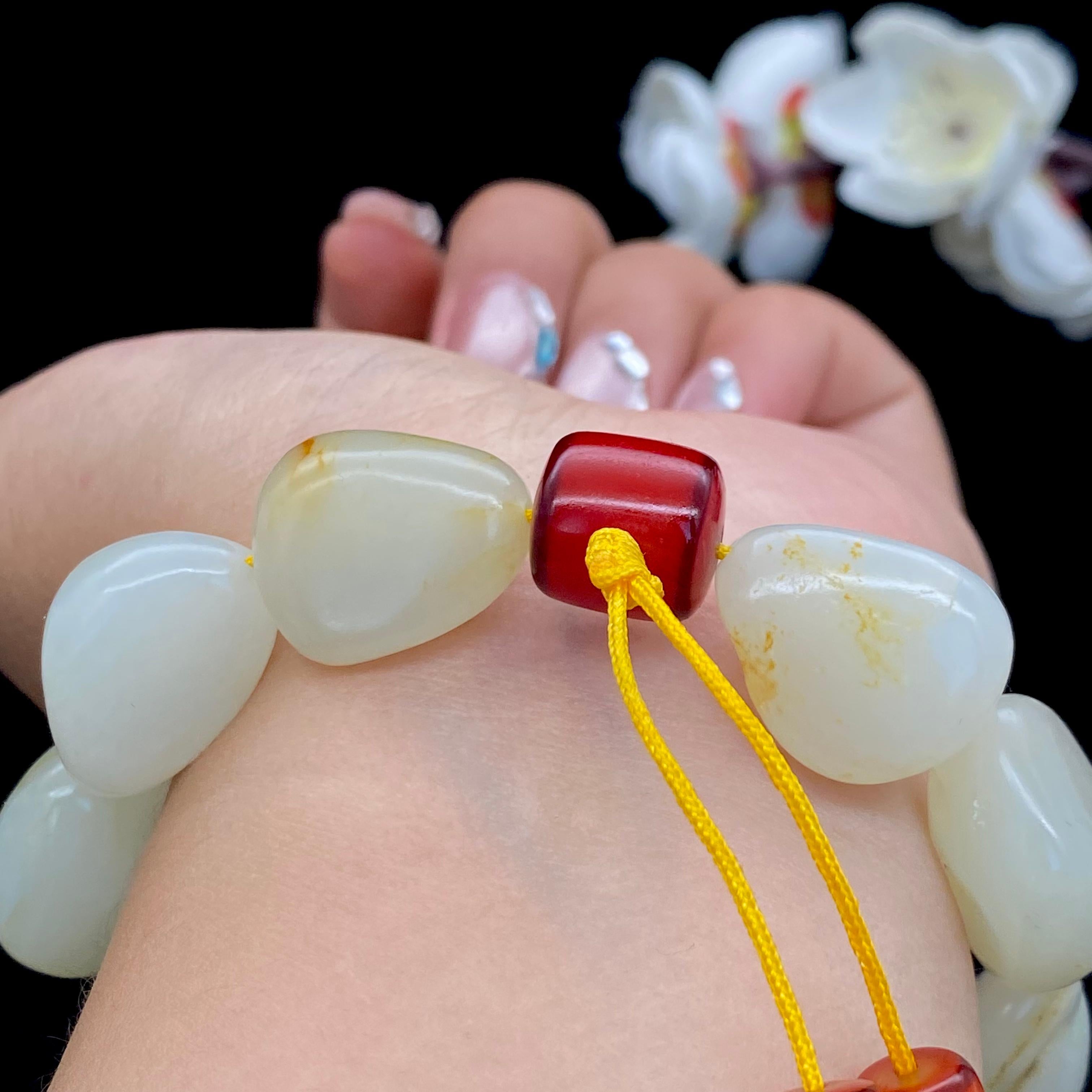 和田玉洒金皮【精品手串】（78.3g）