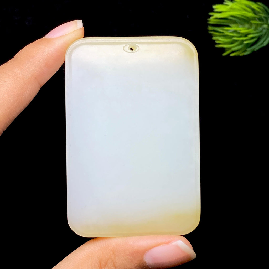 和田玉糖白无事牌（73.4g）