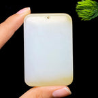 和田玉糖白无事牌（73.4g）