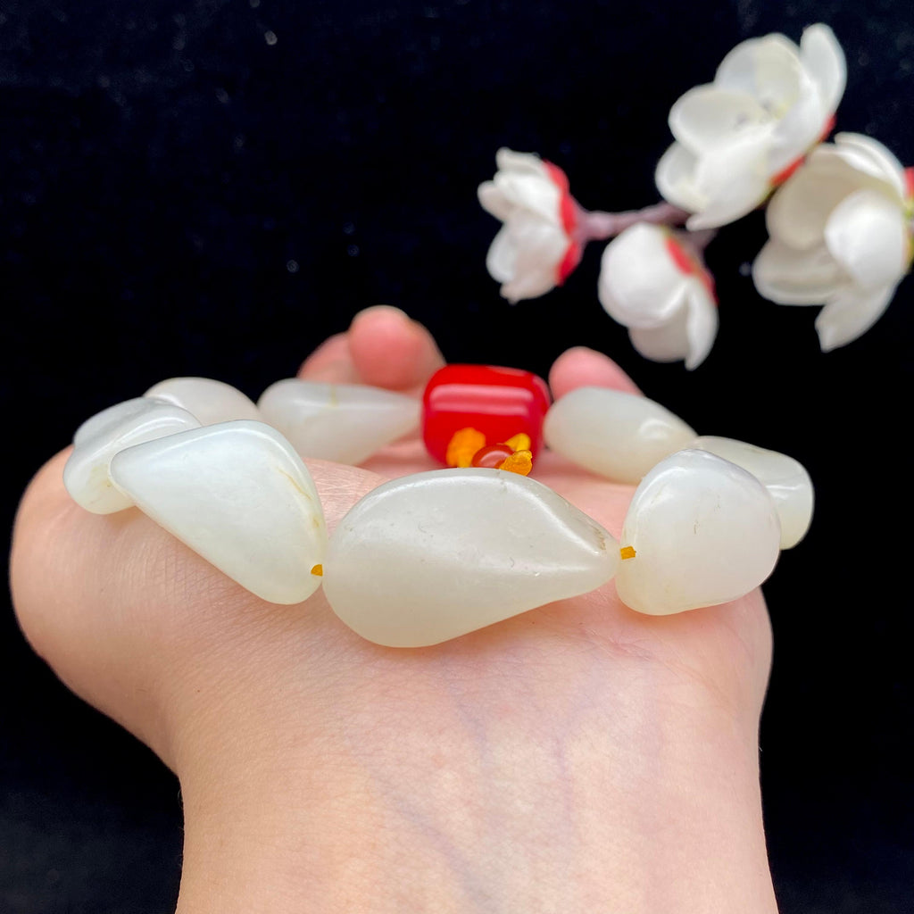 和田玉白玉籽料【精品手串】（53.2g）