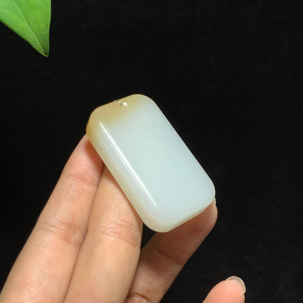 和田山料糖白玉无事牌挂件（37.8g）