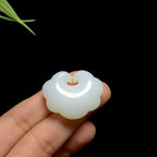 【超值推荐】和田白玉云朵如意锁（15.3g）