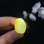 和田玉-洒金皮白肉籽料18k金镶【包金戒指】（8.5g）