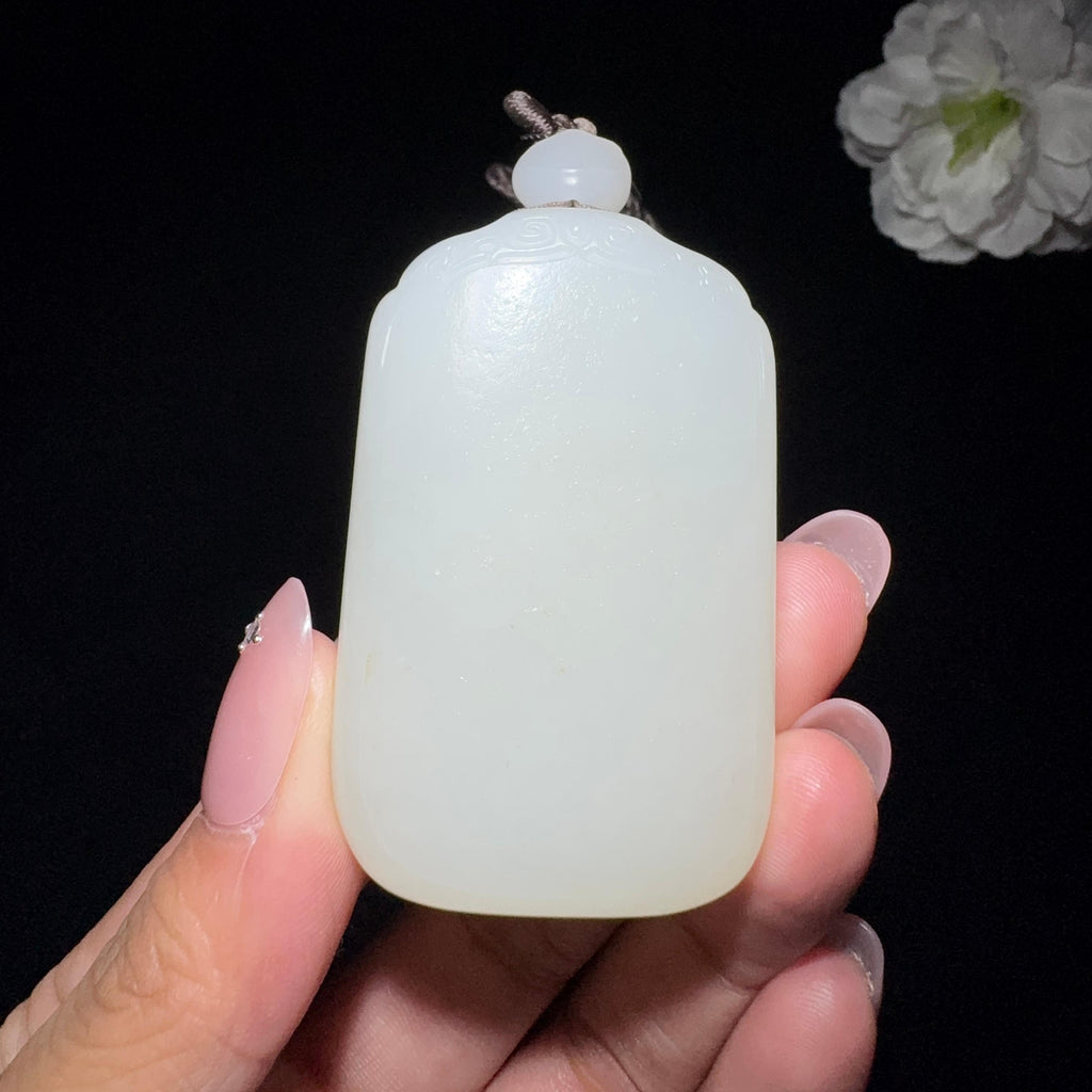 和田玉籽料平安无事牌（68.2g）