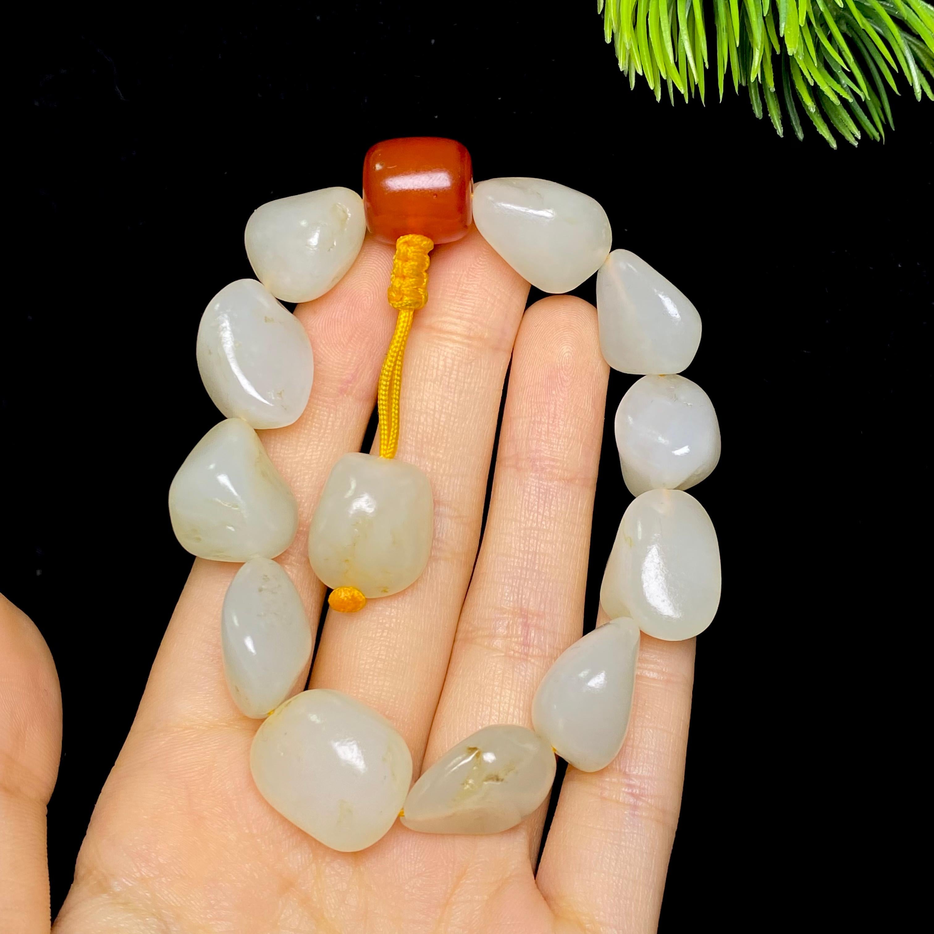 和田玉洒金皮籽料手串（67.5g）