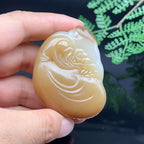 和田玉糖羊脂白玉代代有福笑佛挂件（70.441g）