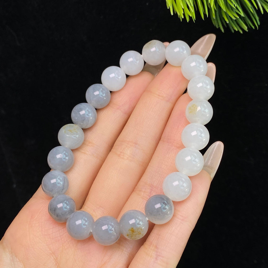 和田玉籽料青花圆珠手串（30.8g）