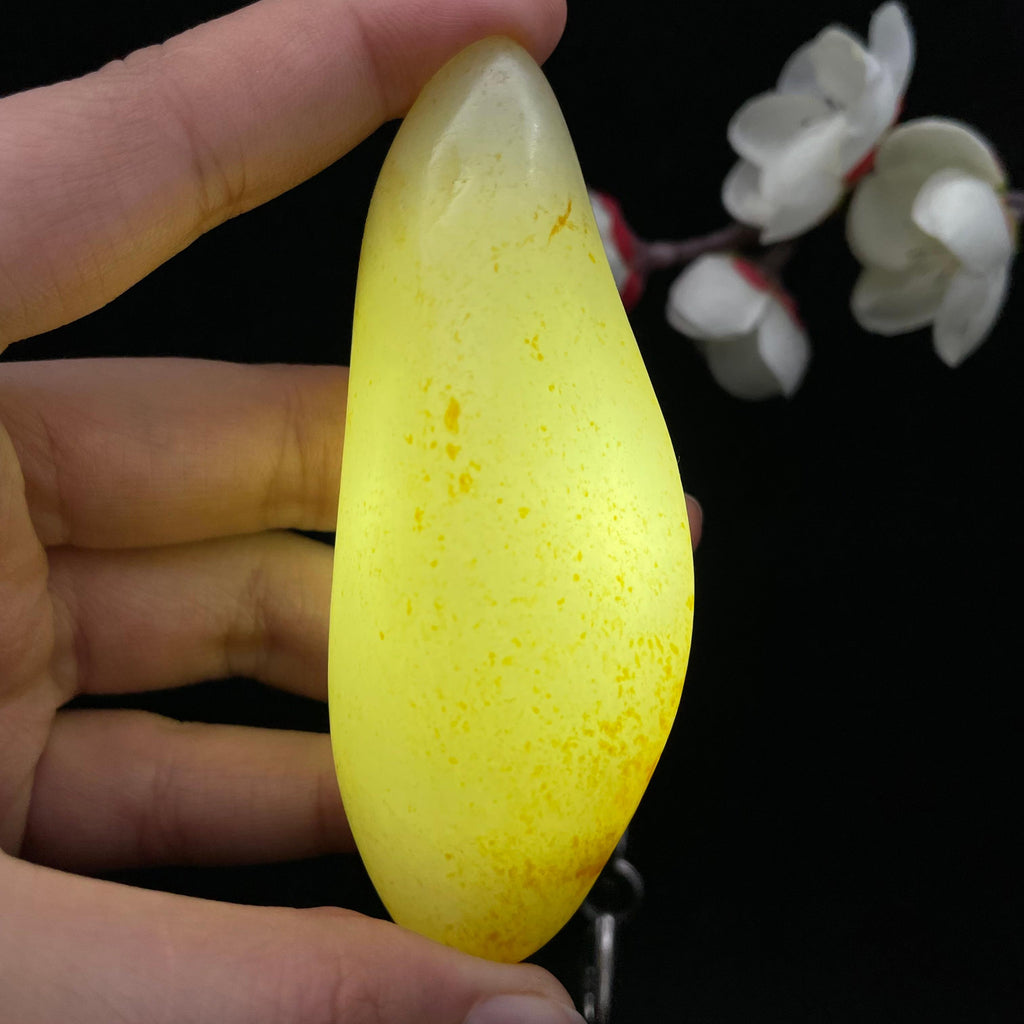 和田玉洒金皮籽料手把件（95.5g）