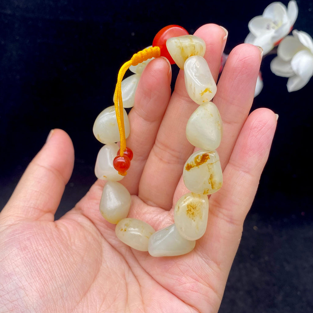 和田玉洒金皮籽料【精品女士手串】（39.5g）
